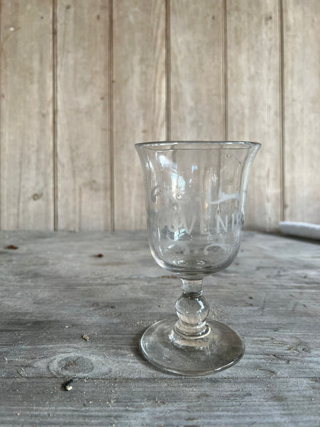 Vintage French Etched Glass Rummer