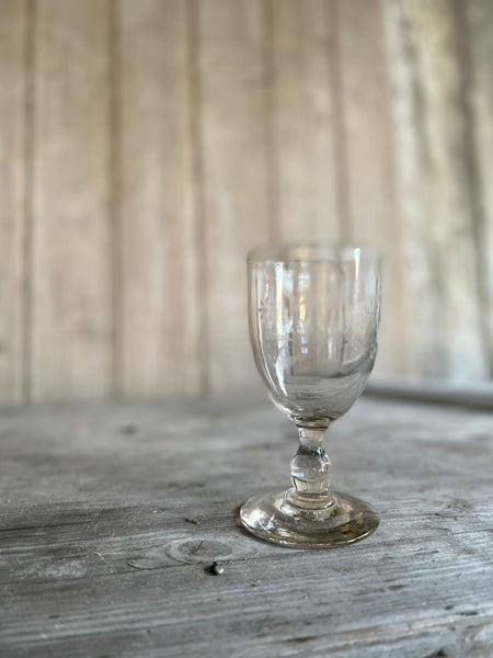 Vintage French Etched Glass Rummer