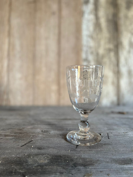 Vintage French Etched Glass Rummer