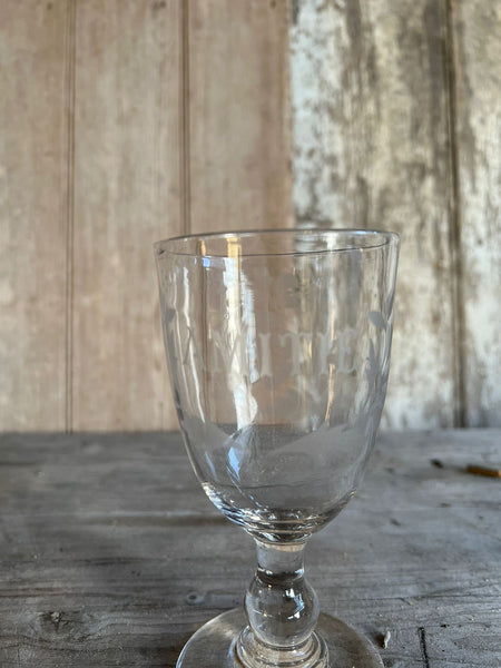 Vintage French Etched Glass Rummer