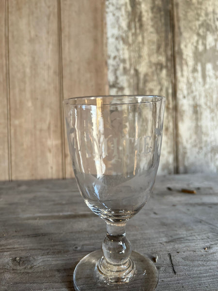 Vintage French Etched Glass Rummer