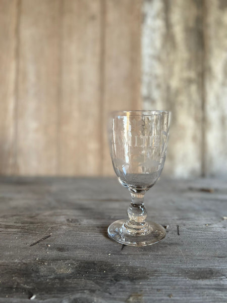 Vintage French Etched Glass Rummer