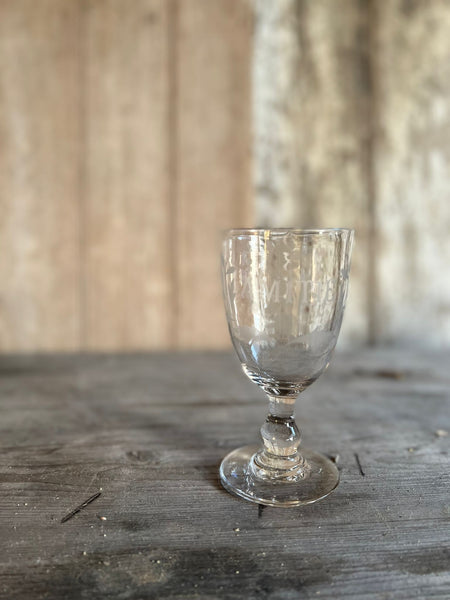 Vintage French Etched Glass Rummer