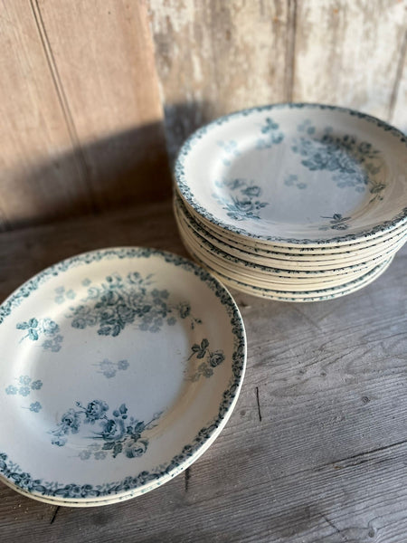 Antique French Terre De Fer Transferware Plates