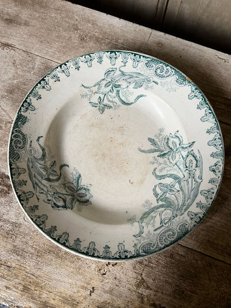 Antique French Terre De Fer Transferware Plate