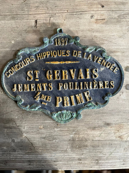 French Antique Plaque Large