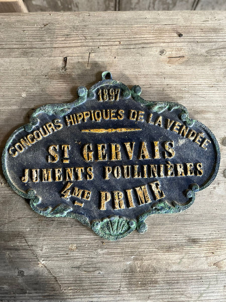 French Antique Plaque Large