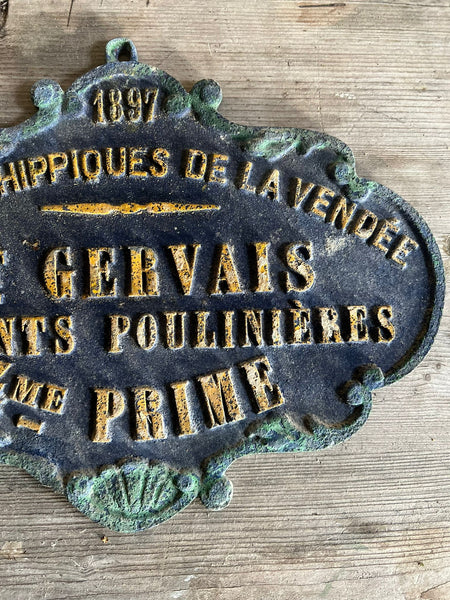 French Antique Plaque Large