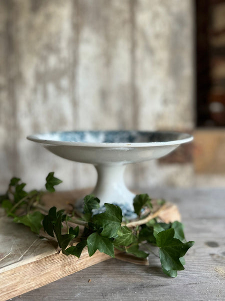 French Floral Transferware raised dish