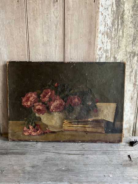 French Floral Oil on Canvas