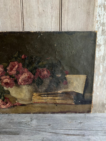 French Floral Oil on Canvas