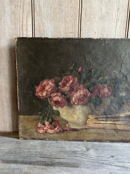 French Floral Oil on Canvas