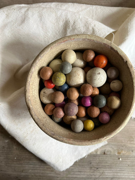 Collection of Antique Clay Marbles