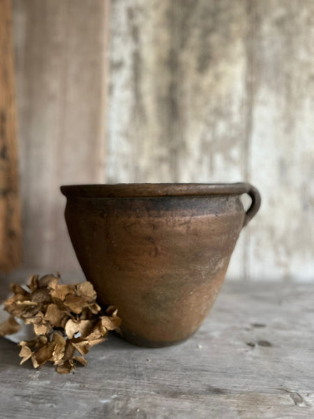 Handled French Earthenware Pot