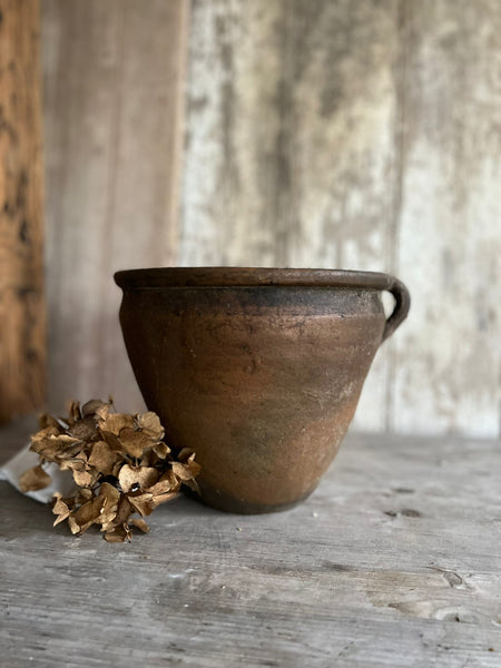 Handled French Earthenware Pot