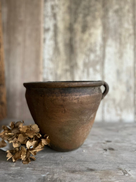 Handled French Earthenware Pot