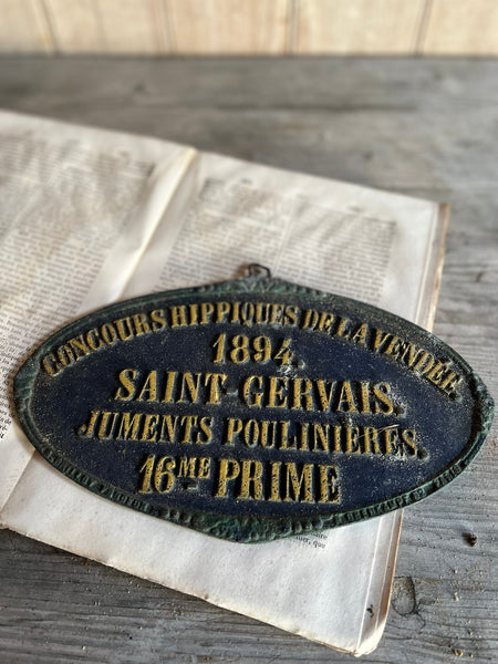 French Antique Plaque