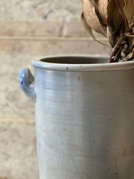 Dreamy Blue Handled Large Vintage Pot