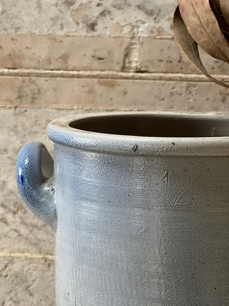 Dreamy Blue Handled Large Vintage Pot