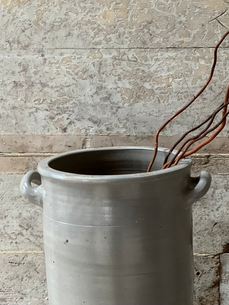 Large Grey Handled Vintage French Pot