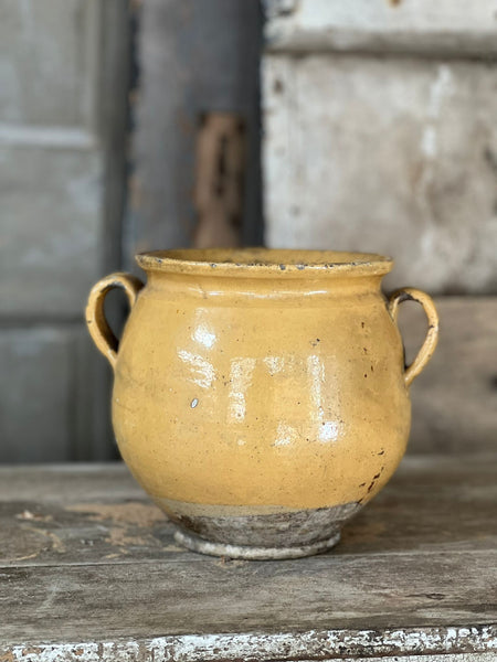 Small Gorgeous Yellow Vintage Pot