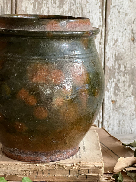 Dark Dappled Earthenware Jug