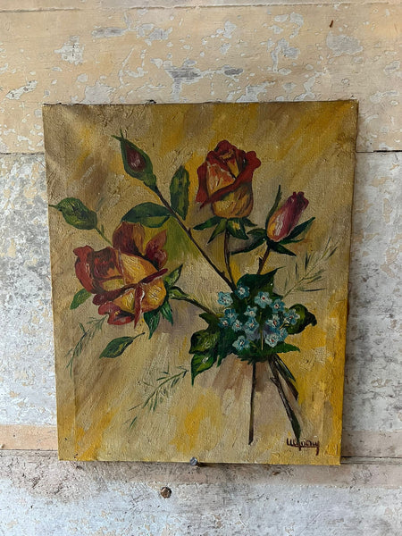 Stunning Vase and Floral Oil on Canvas