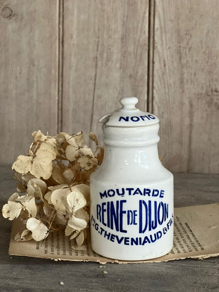 Moutarde de Dijon Stoneware Mustard Jar with Lid