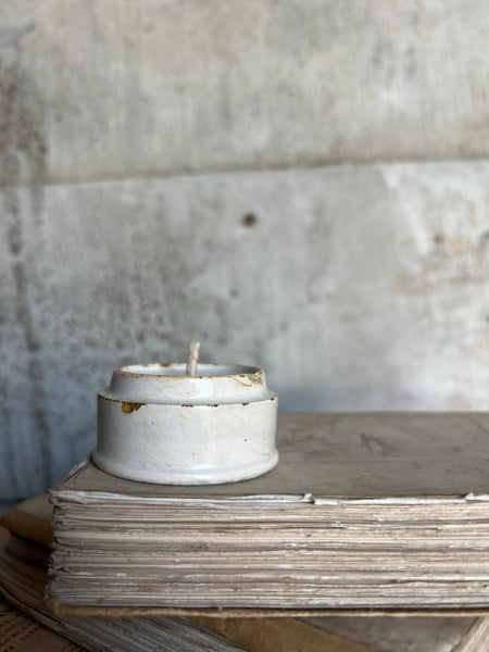 Small Vintage Paste Pot Candle in Lavender and Seasalt