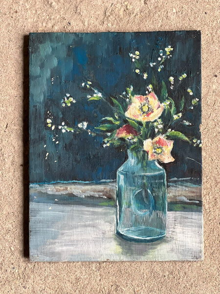 Stunning Floral Oil on Board