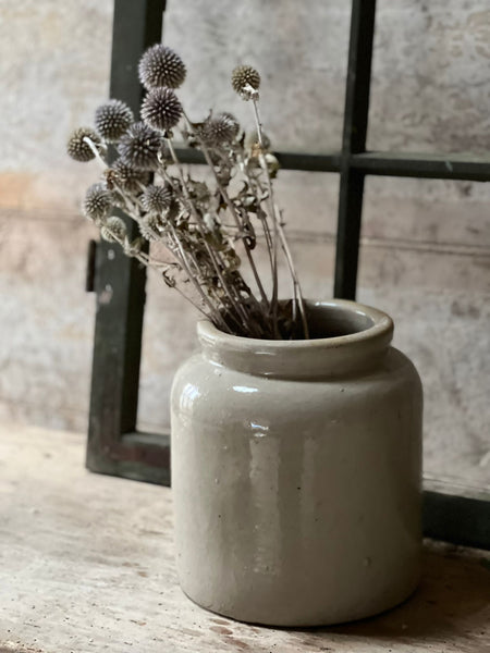 French Vintage Mustard Stoneware Jar