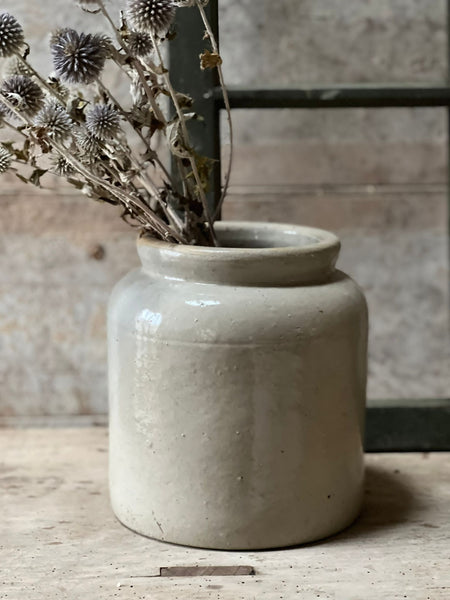 French Vintage Mustard Stoneware Jar