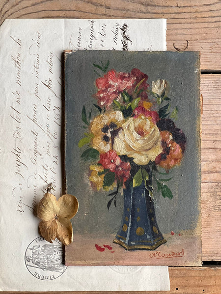 Floral Oil Painting on Board