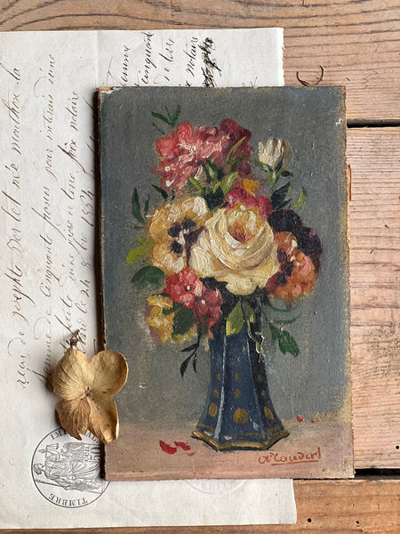 Floral Oil Painting on Board