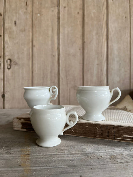 Vintage French Teacup Candle in White Fig