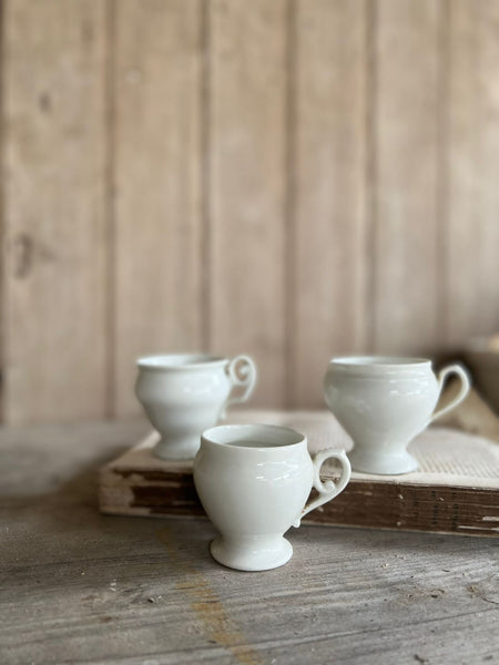 Vintage French Teacup Candle in White Fig