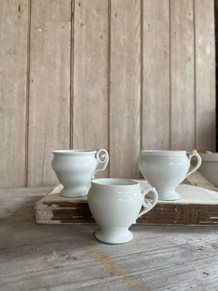 Vintage French Teacup Candle in White Fig