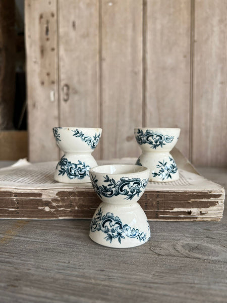 Vintage French Transferware Eggcups