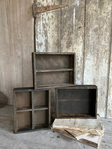 Trio of Vintage French Seed Trays