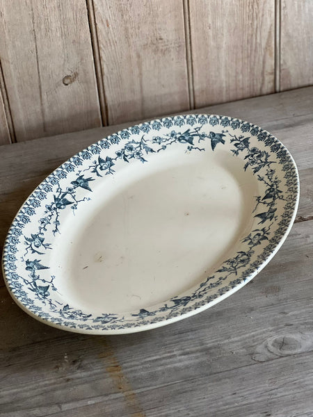 Vintage French Terre de Fer Bird Platter