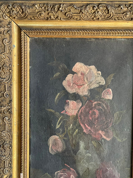Beautiful Framed French Floral Oil