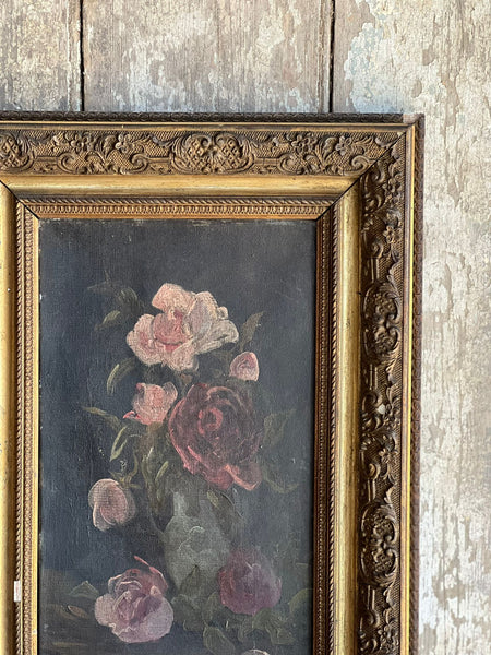 Beautiful Framed French Floral Oil