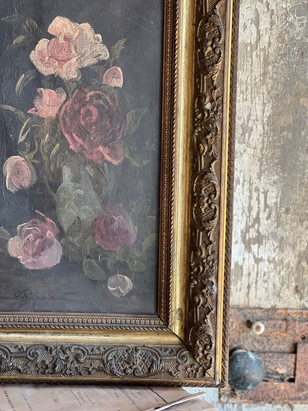 Beautiful Framed French Floral Oil