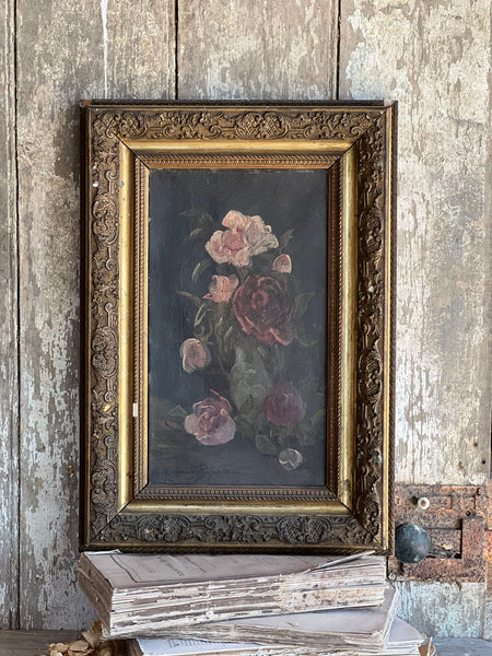 Beautiful Framed French Floral Oil
