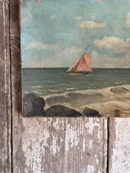 Small French Oil on Canvas