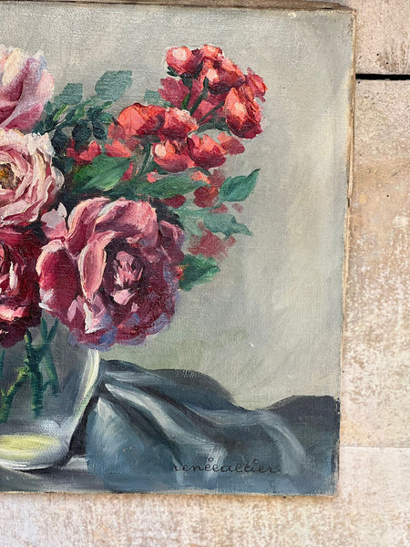 Parisian Floral Oil on Canvas