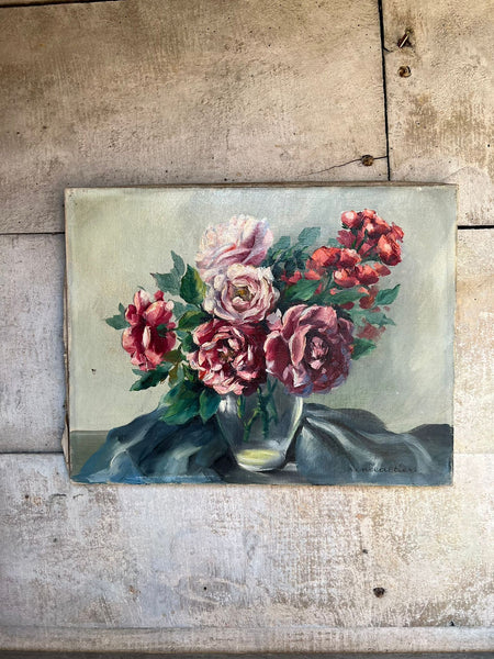 Parisian Floral Oil on Canvas