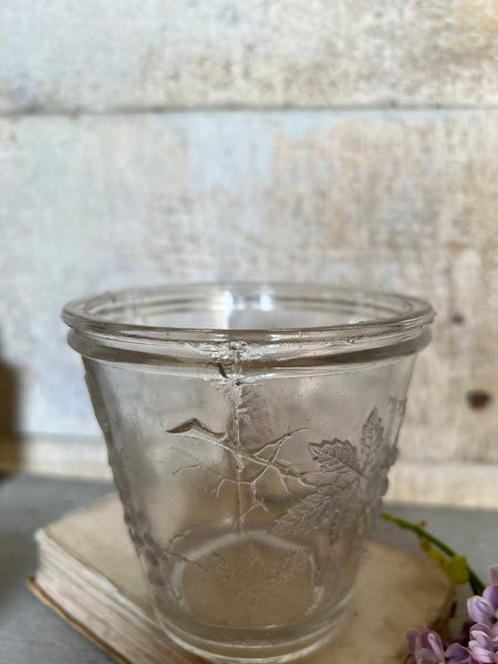 Vintage French Vine Detail Confiture Jar