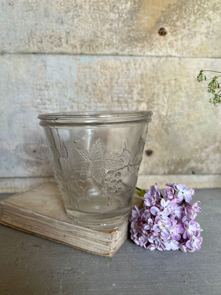 Vintage French Vine Detail Confiture Jar