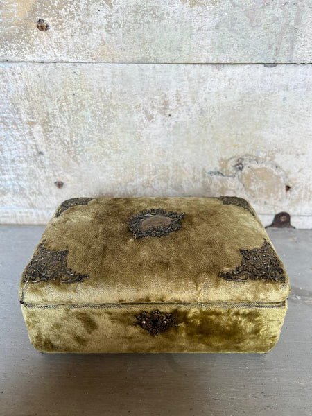 Vintage French Velvet Jewellery Box